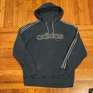 Y2K faded Addidas‎ spellout hoodie
